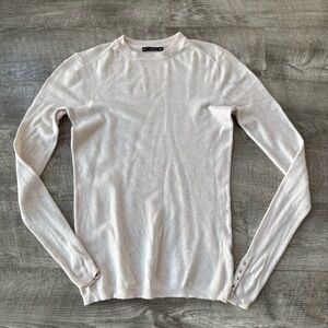 Zara Women's Cream Crew Neck Sweater